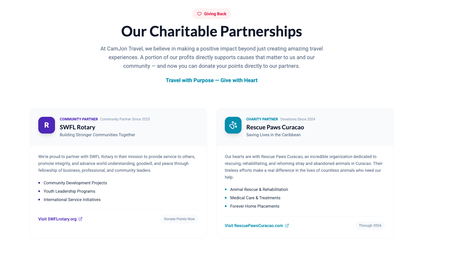 CJ Travel Connect — Giving Back with SWFL Rotary and Rescue Paws Curaçao