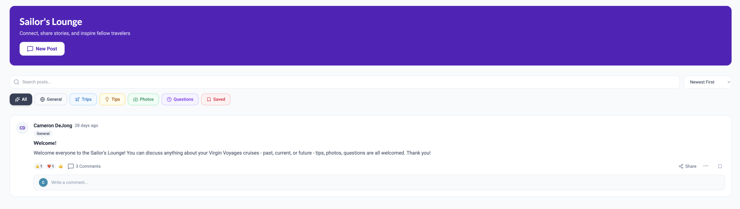 CJ Travel Connect — Sailors Lounge