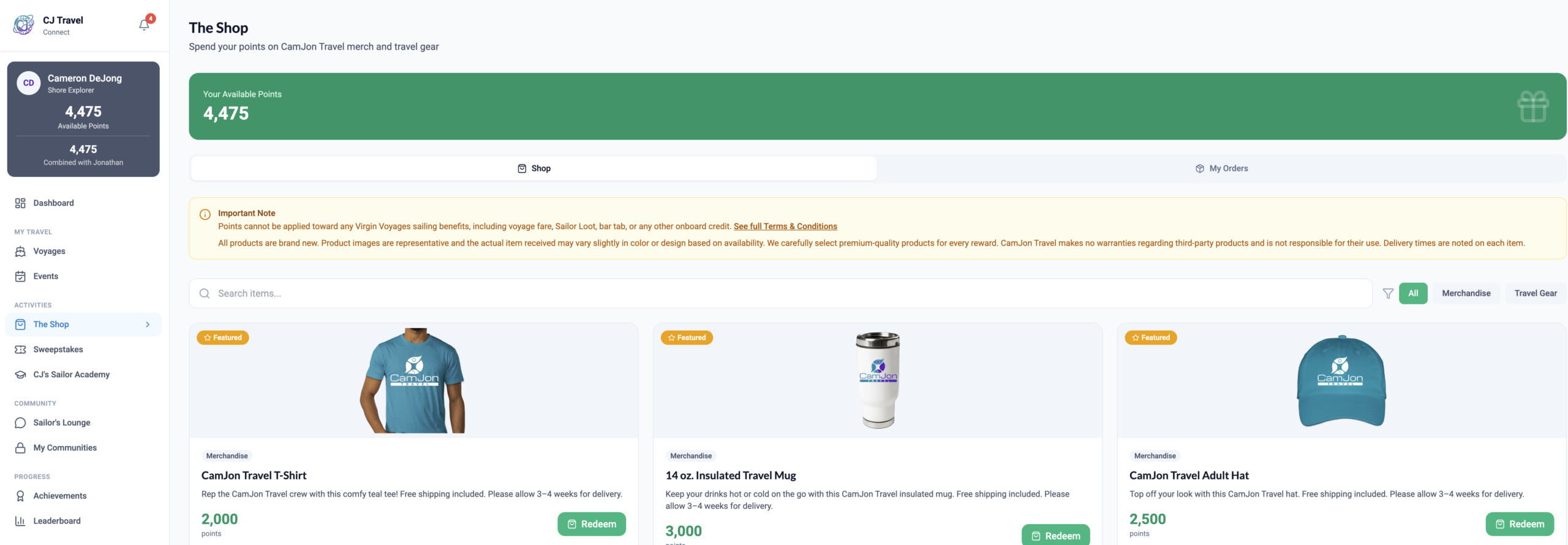 CJ Travel Connect — The Shop