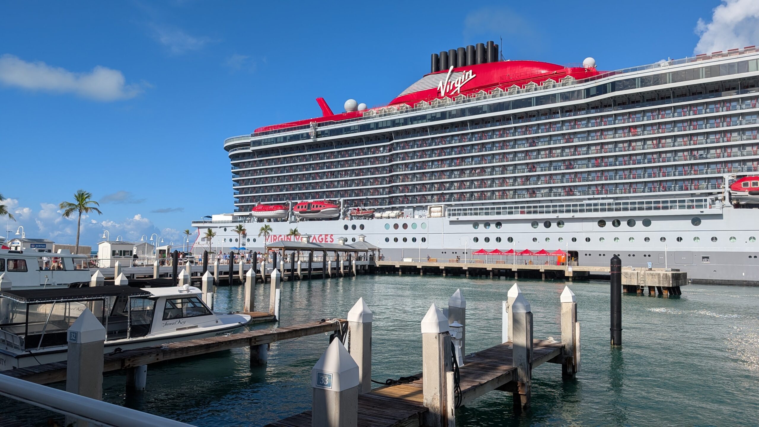 Virgin Voyages Valiant Lady at the dock