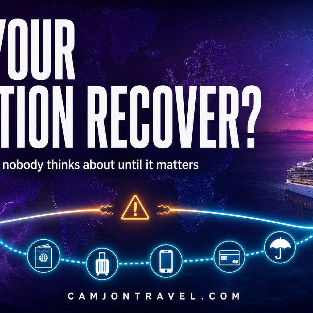 Travel route rerouting around a disruption toward a cruise ship