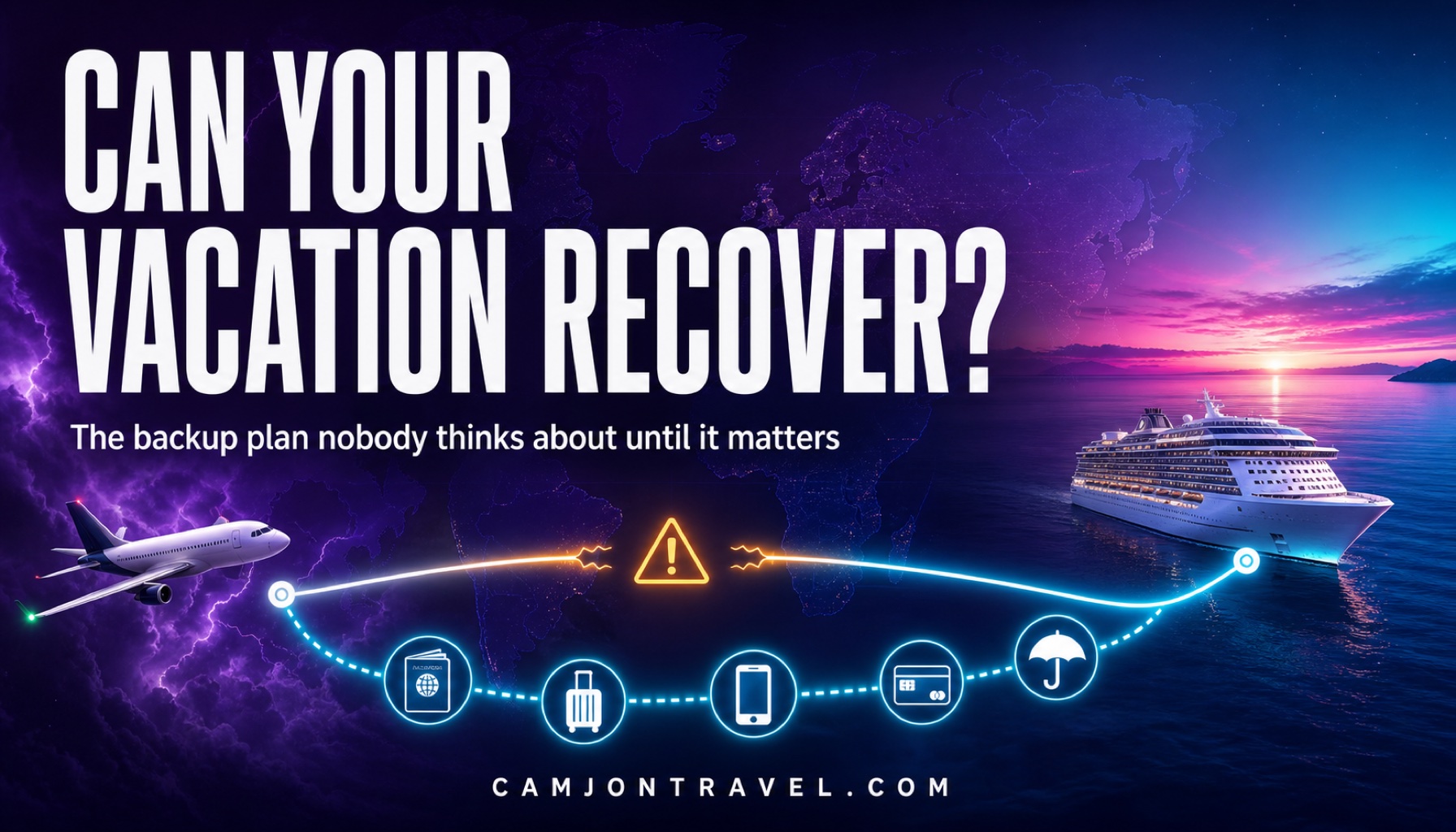 Travel route rerouting around a disruption toward a cruise ship
