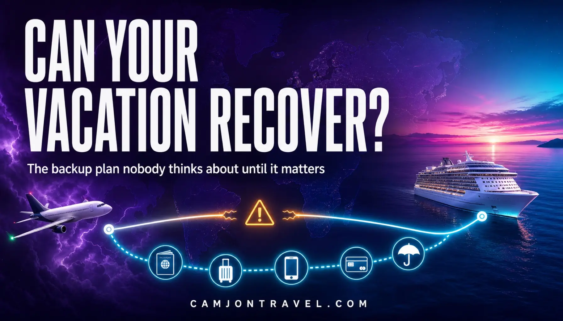 Travel route rerouting around a disruption toward a cruise ship