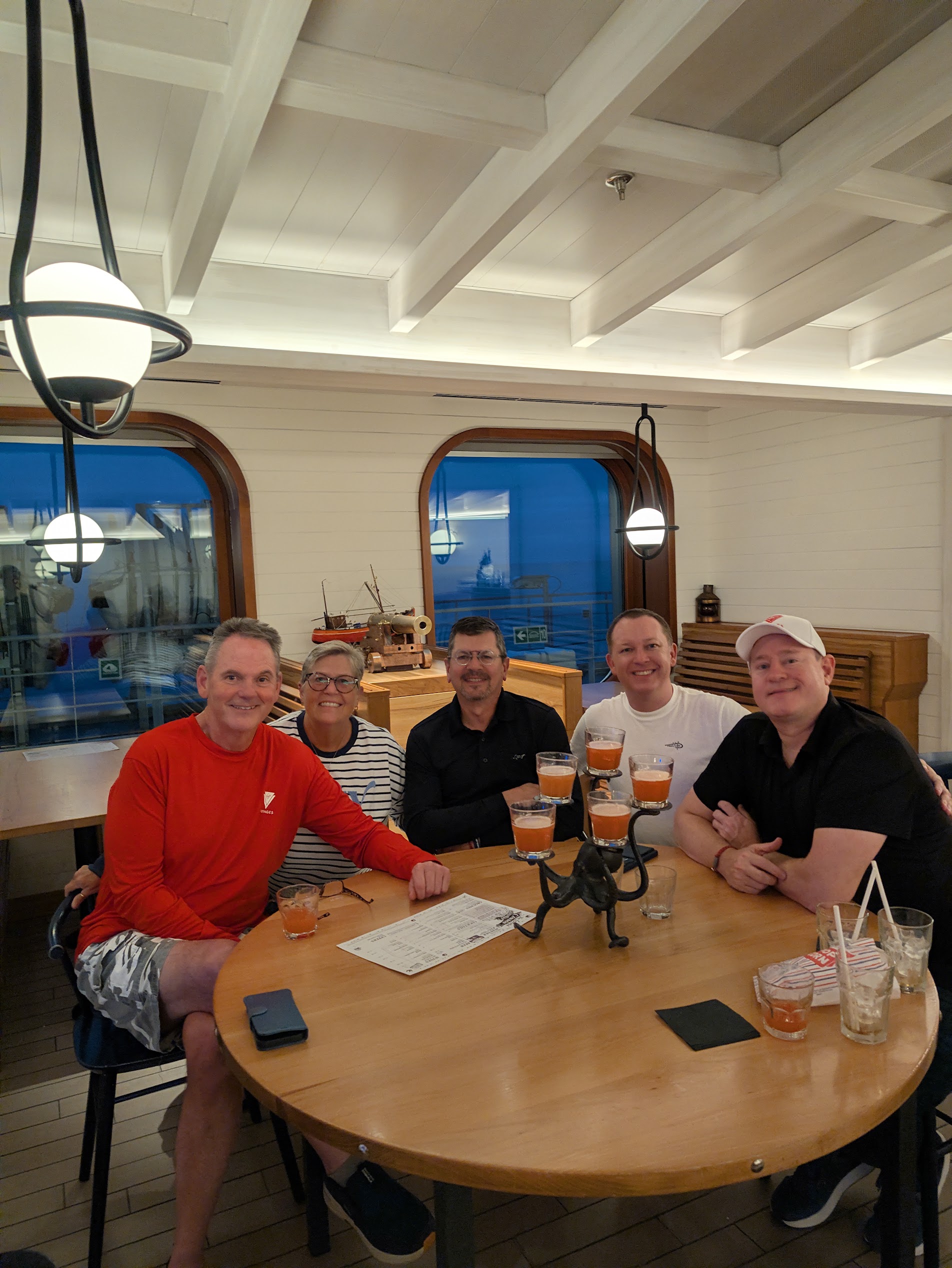 Sailors together onboard